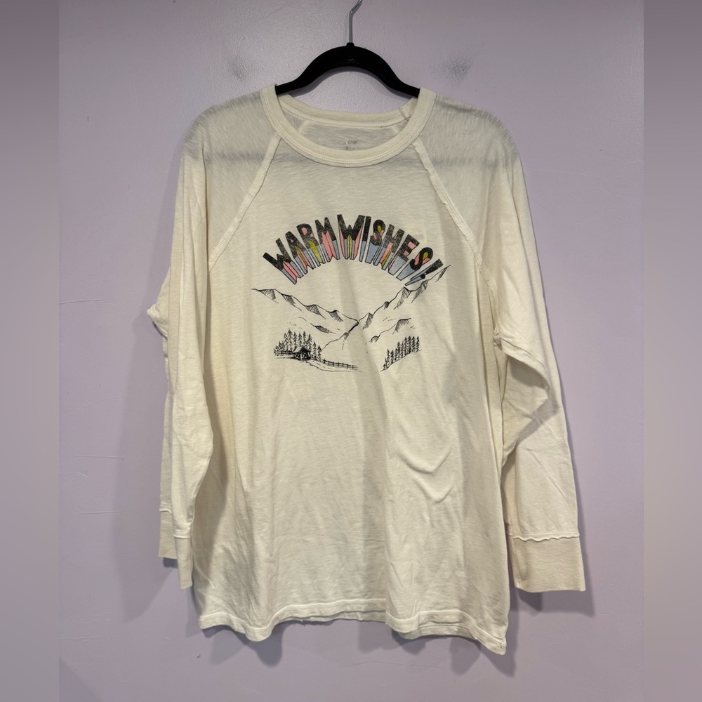 NWT Aerie warm wishes graphic mountain long sleeve